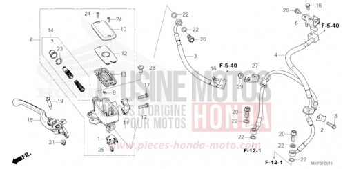 HAUPTBREMSZYLINDER, VORNE ZYLINDER (CBR500RAN/P) CBR500RAN de 2022